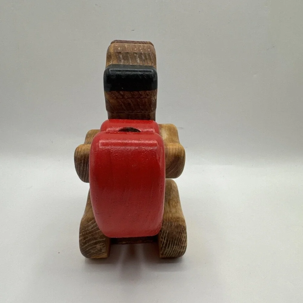 Vintage Wood Wooden Pencil Pen Desk Organizer Holder & Note Holder Handmade Bear